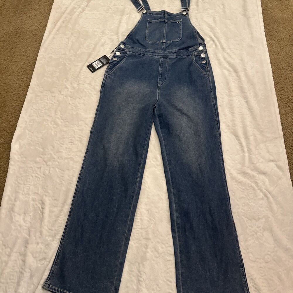 True Religion Women's Denims Straight Leg Overalls  size L - Picture 5 of 16
